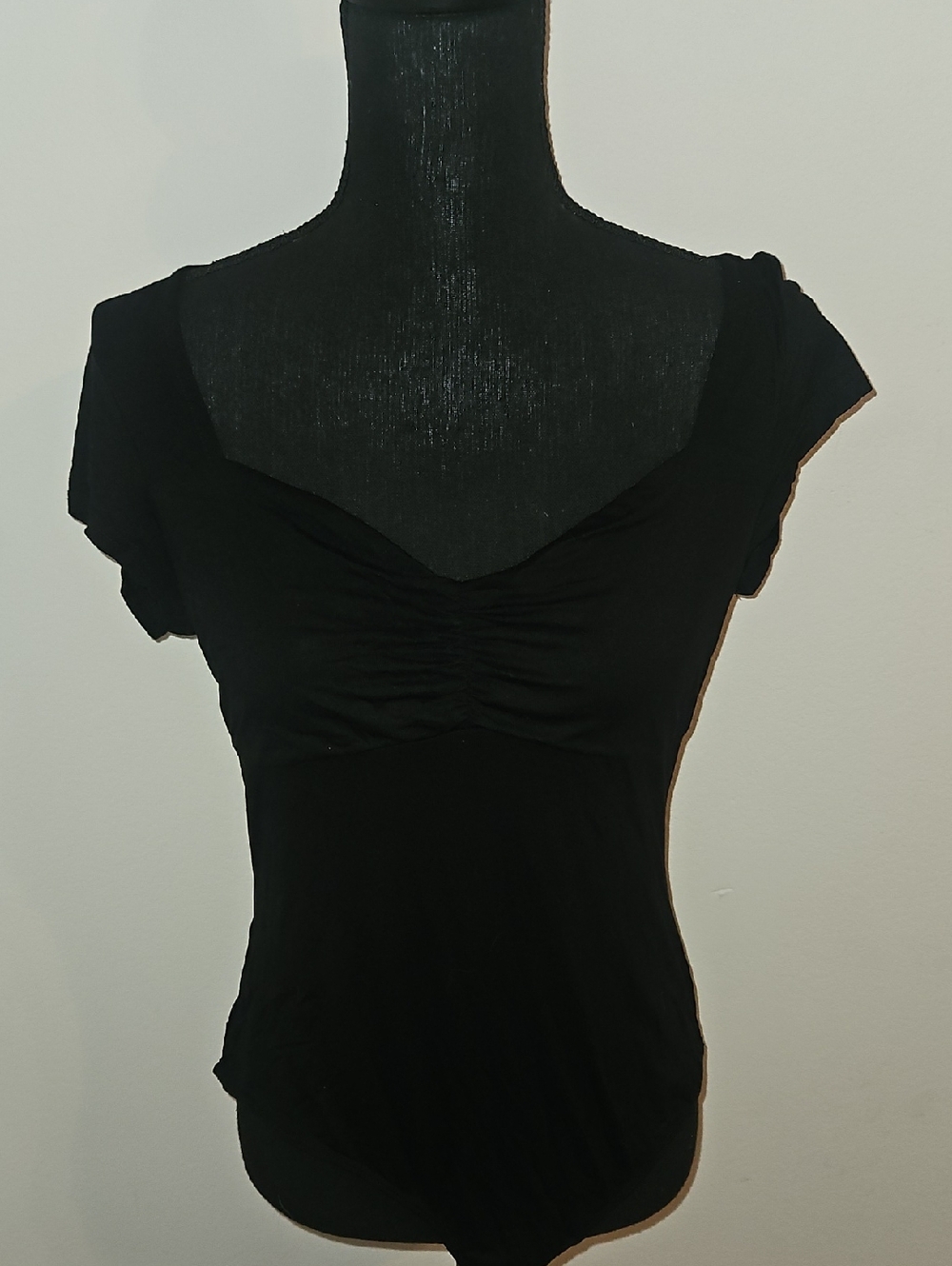 Modcloth Black Sweetheart Short Sleeve Bodysuit
